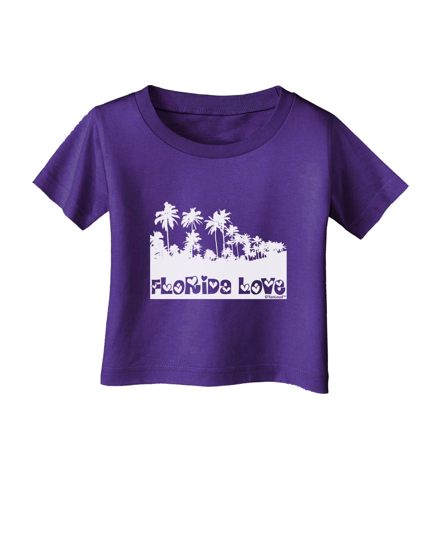 Florida Love - Palm Trees Cutout Design Infant T-Shirt Dark by TooLoud-Infant T-Shirt-TooLoud-Purple-06-Months-Davson Sales