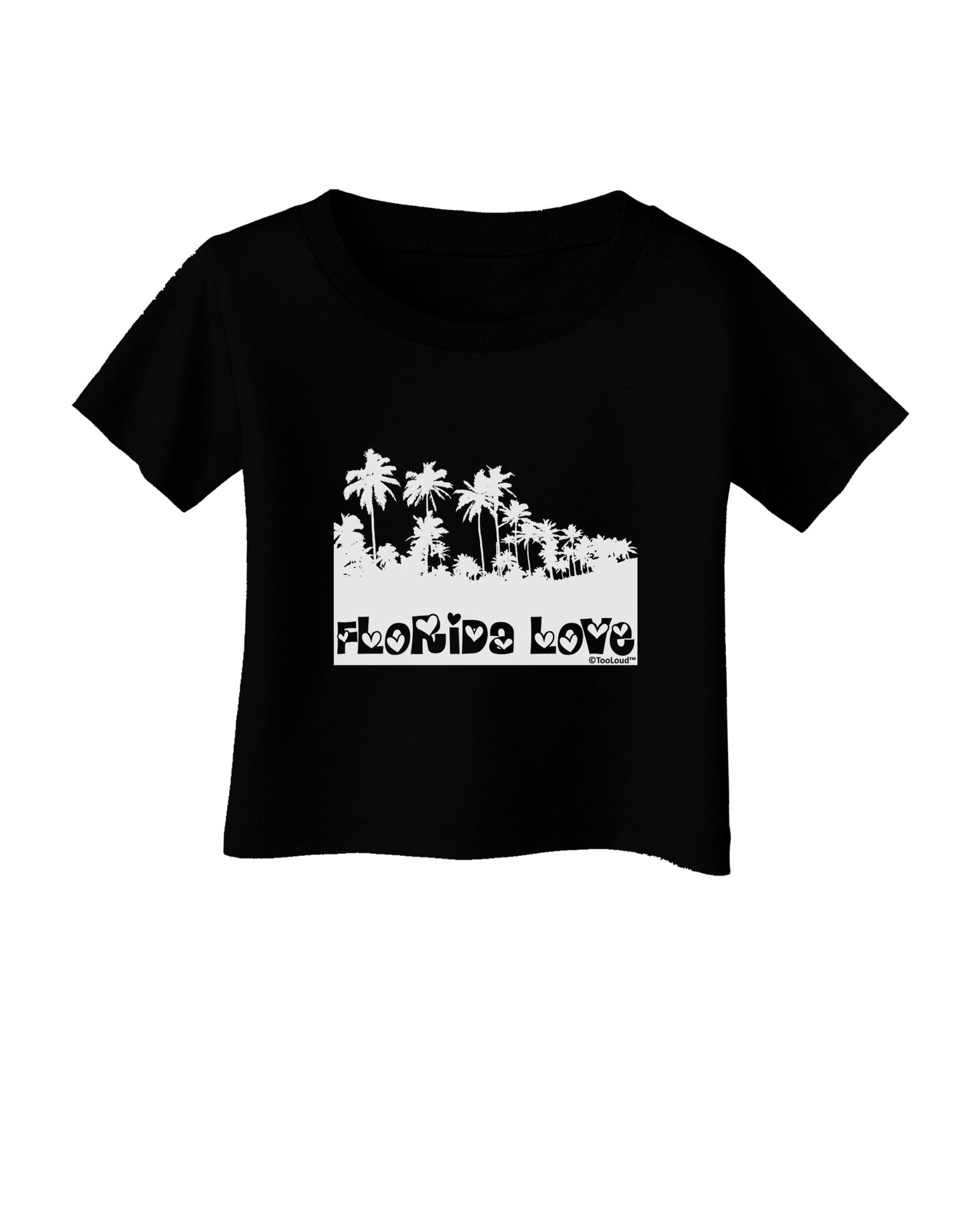 Florida Love - Palm Trees Cutout Design Infant T-Shirt Dark by TooLoud-Infant T-Shirt-TooLoud-Black-06-Months-Davson Sales