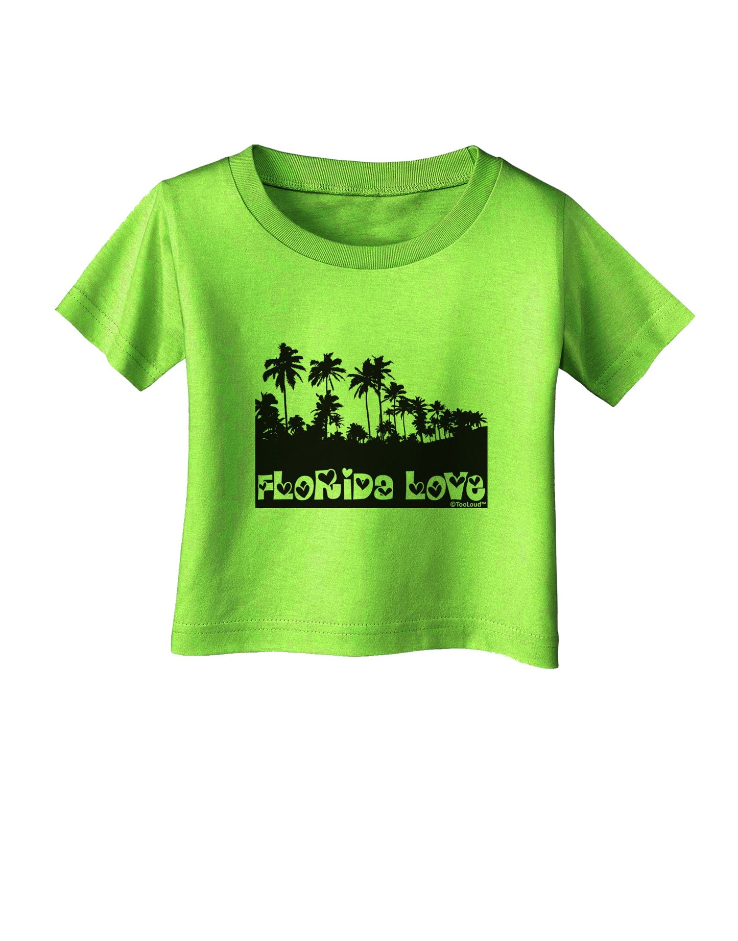Florida Love - Palm Trees Cutout Design Infant T-Shirt by TooLoud-Infant T-Shirt-TooLoud-Lime-Green-06-Months-Davson Sales