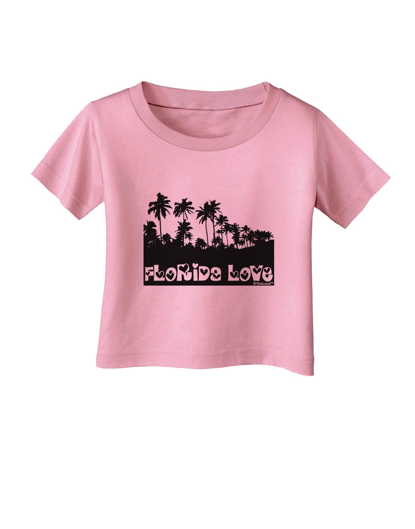 Florida Love - Palm Trees Cutout Design Infant T-Shirt by TooLoud-Infant T-Shirt-TooLoud-Candy-Pink-06-Months-Davson Sales