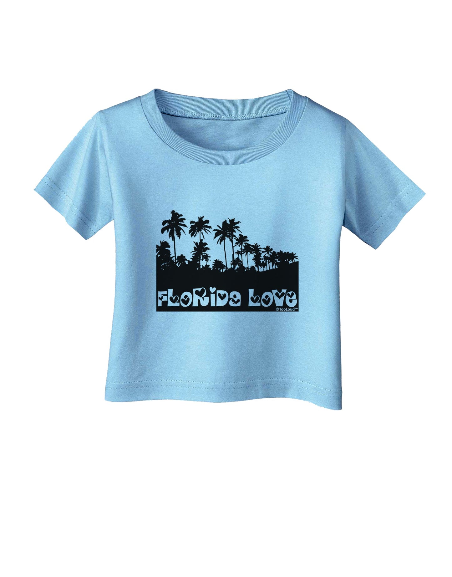 Florida Love - Palm Trees Cutout Design Infant T-Shirt by TooLoud-Infant T-Shirt-TooLoud-Aquatic-Blue-06-Months-Davson Sales