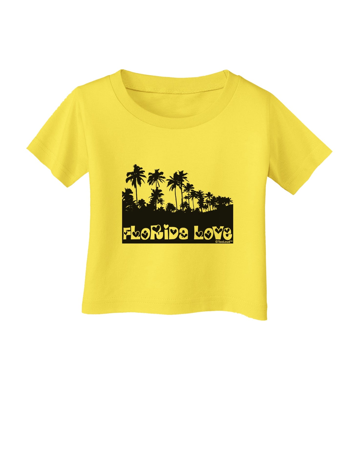 Florida Love - Palm Trees Cutout Design Infant T-Shirt by TooLoud-Infant T-Shirt-TooLoud-Yellow-06-Months-Davson Sales
