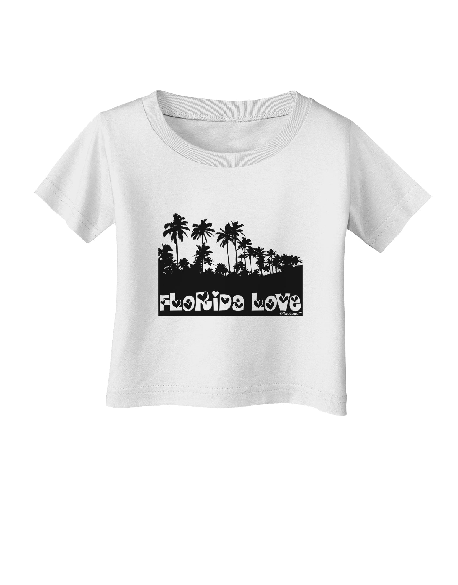 Florida Love - Palm Trees Cutout Design Infant T-Shirt by TooLoud-Infant T-Shirt-TooLoud-White-06-Months-Davson Sales