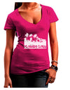 Florida Love - Palm Trees Cutout Design Juniors V-Neck Dark T-Shirt by TooLoud-Womens V-Neck T-Shirts-TooLoud-Hot-Pink-Juniors Fitted Small-Davson Sales