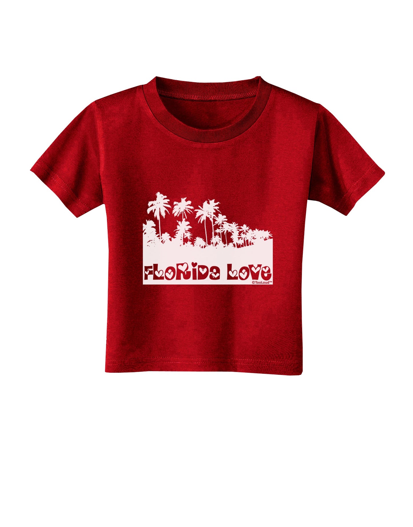 Florida Love - Palm Trees Cutout Design Toddler T-Shirt Dark by TooLoud-Toddler T-Shirt-TooLoud-Red-2T-Davson Sales