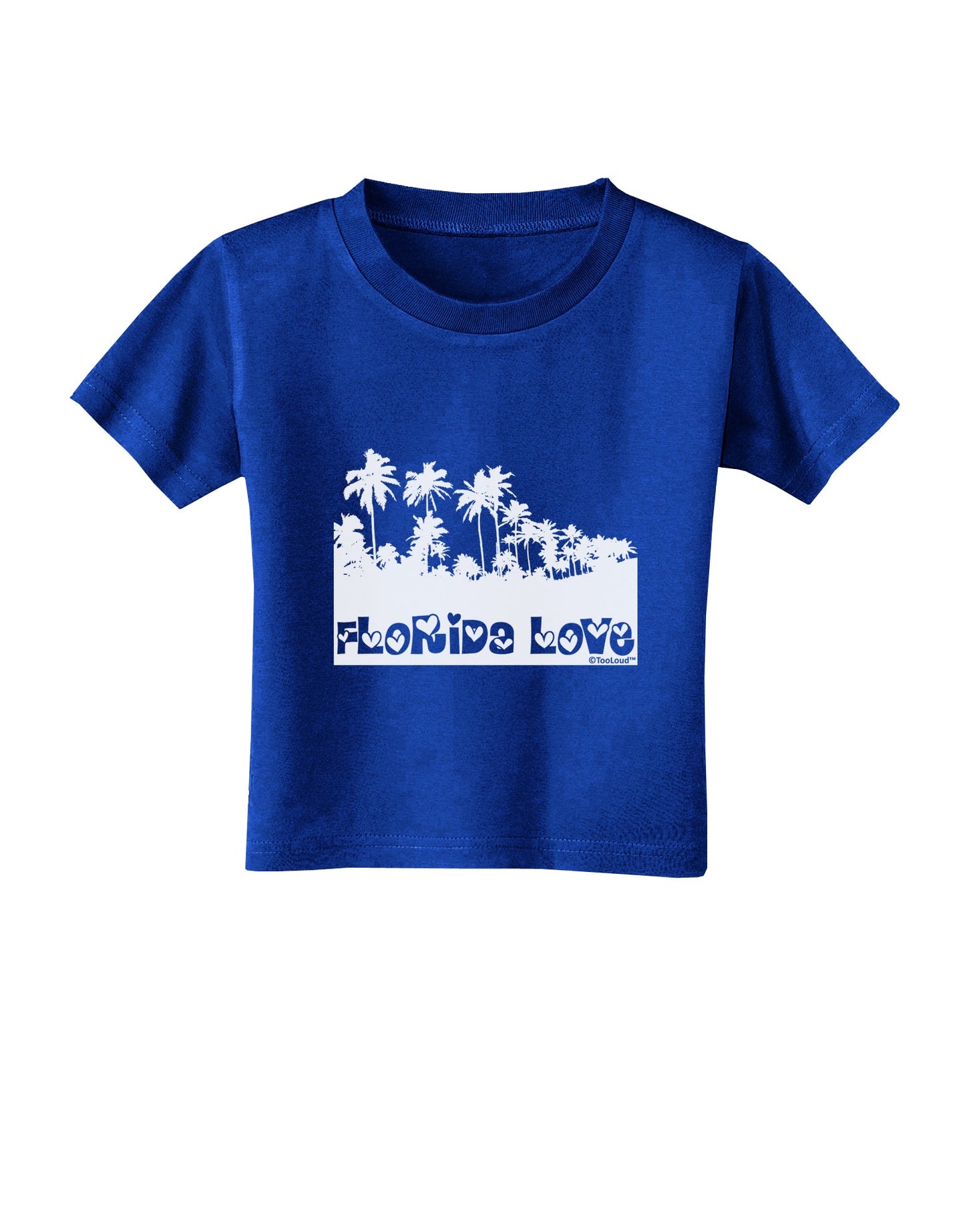 Florida Love - Palm Trees Cutout Design Toddler T-Shirt Dark by TooLoud-Toddler T-Shirt-TooLoud-Royal-Blue-2T-Davson Sales