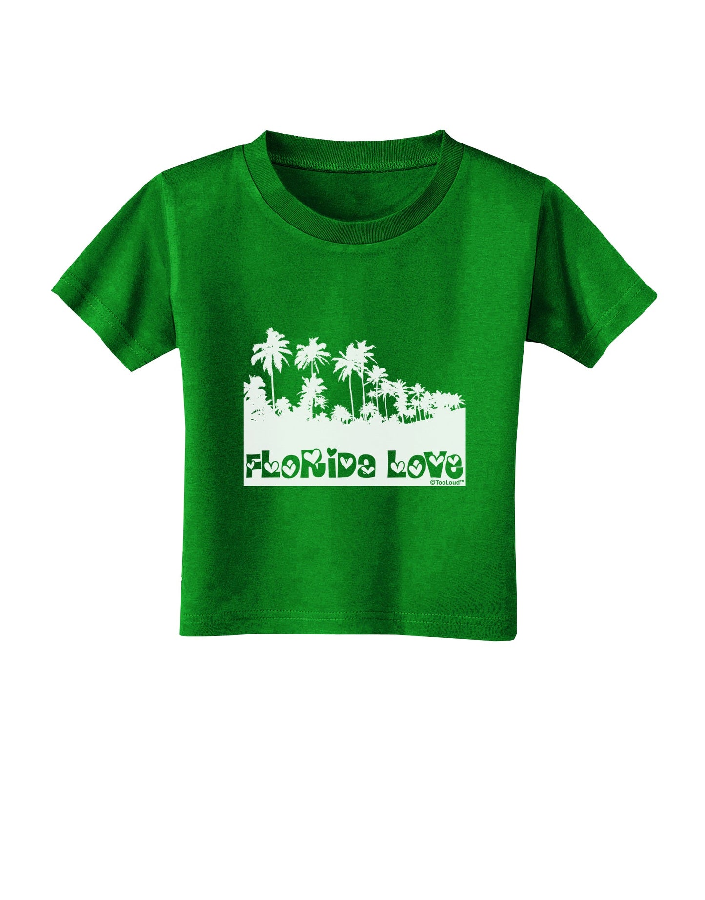 Florida Love - Palm Trees Cutout Design Toddler T-Shirt Dark by TooLoud-Toddler T-Shirt-TooLoud-Clover-Green-2T-Davson Sales