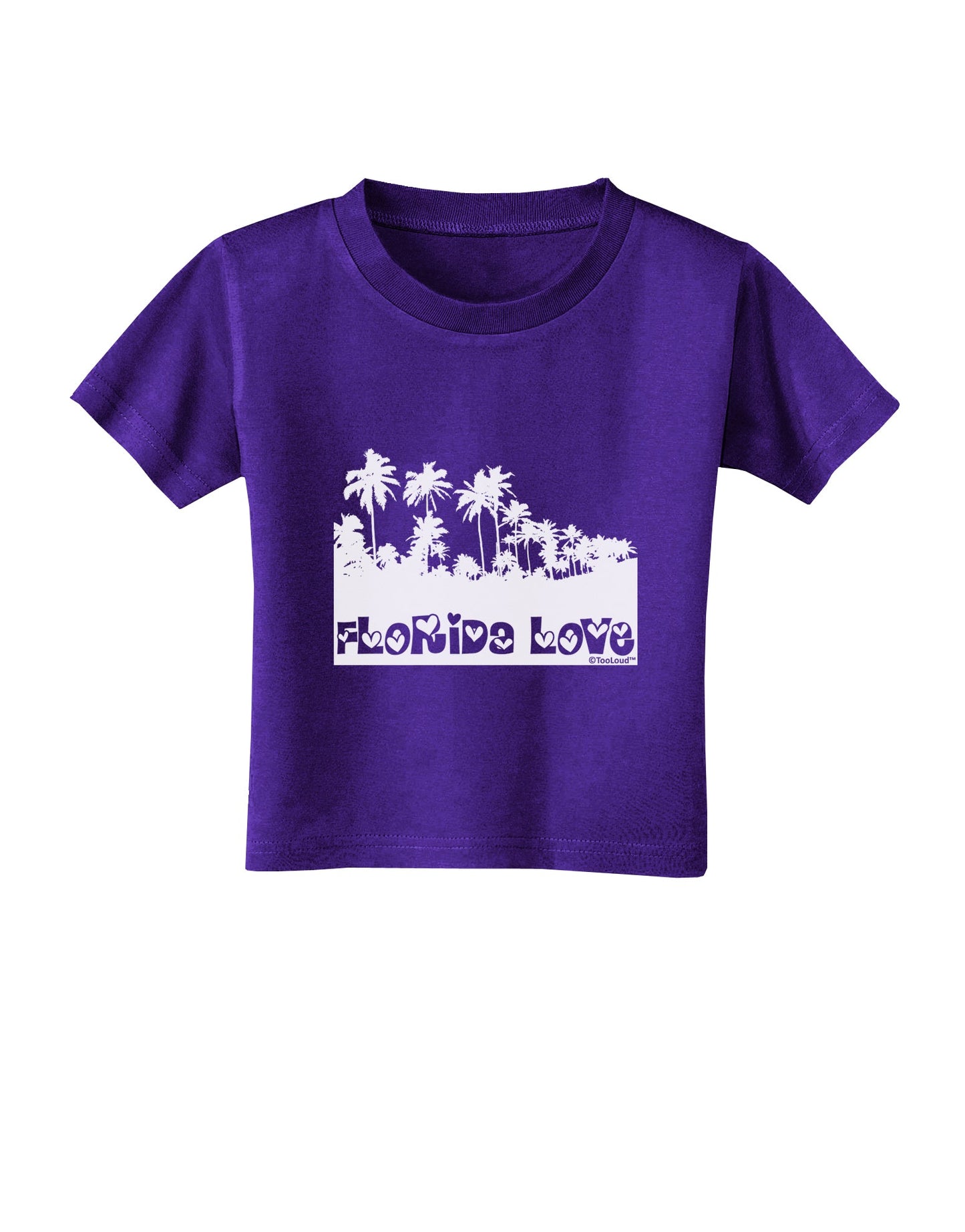 Florida Love - Palm Trees Cutout Design Toddler T-Shirt Dark by TooLoud-Toddler T-Shirt-TooLoud-Purple-2T-Davson Sales