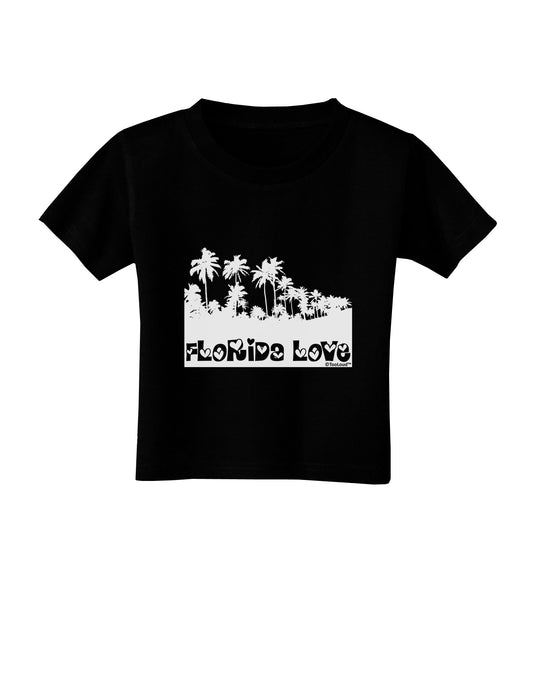 Florida Love - Palm Trees Cutout Design Toddler T-Shirt Dark by TooLoud-Toddler T-Shirt-TooLoud-Black-2T-Davson Sales