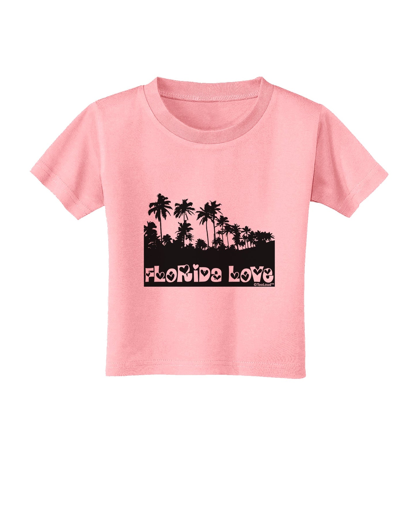 Florida Love - Palm Trees Cutout Design Toddler T-Shirt by TooLoud-Toddler T-Shirt-TooLoud-Candy-Pink-2T-Davson Sales