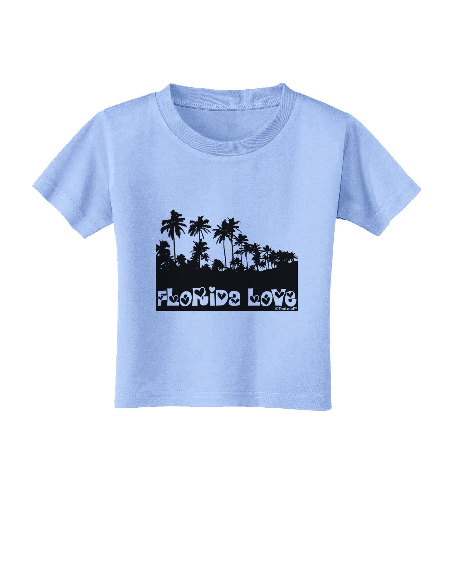 Florida Love - Palm Trees Cutout Design Toddler T-Shirt by TooLoud-Toddler T-Shirt-TooLoud-Aquatic-Blue-2T-Davson Sales