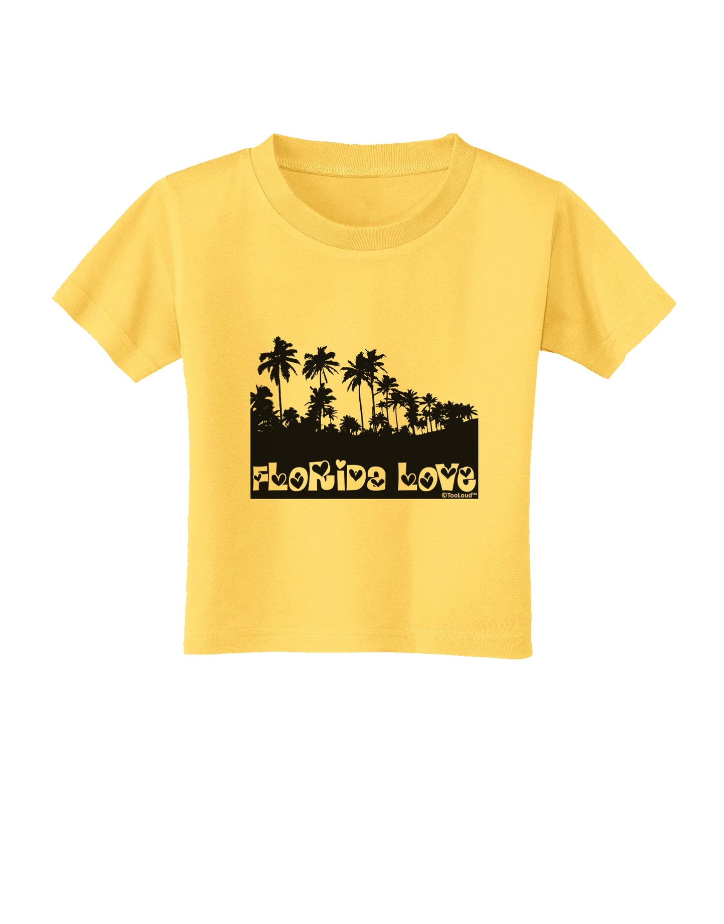 Florida Love - Palm Trees Cutout Design Toddler T-Shirt by TooLoud-Toddler T-Shirt-TooLoud-Yellow-2T-Davson Sales