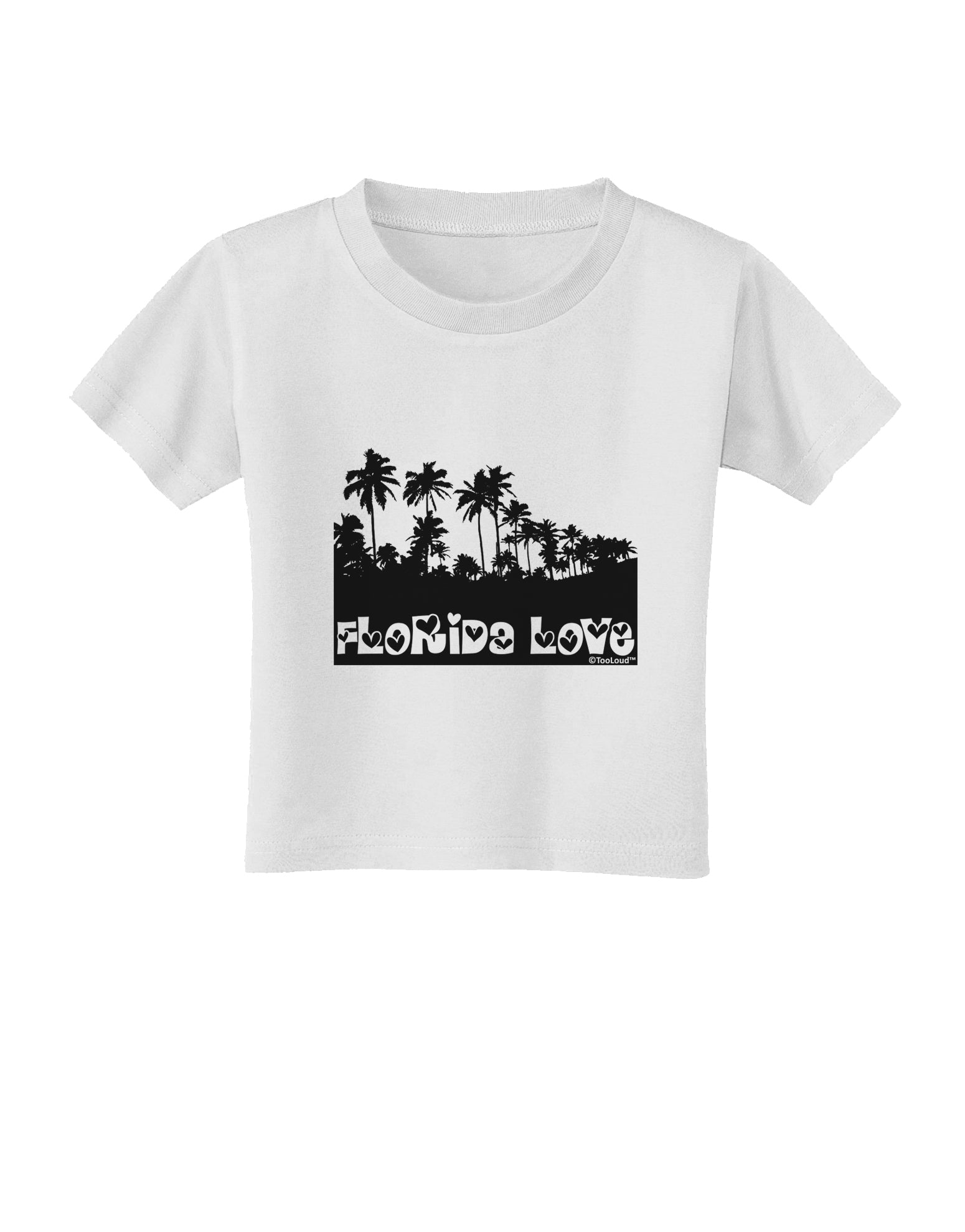 Florida Love - Palm Trees Cutout Design Toddler T-Shirt by TooLoud-Toddler T-Shirt-TooLoud-White-2T-Davson Sales