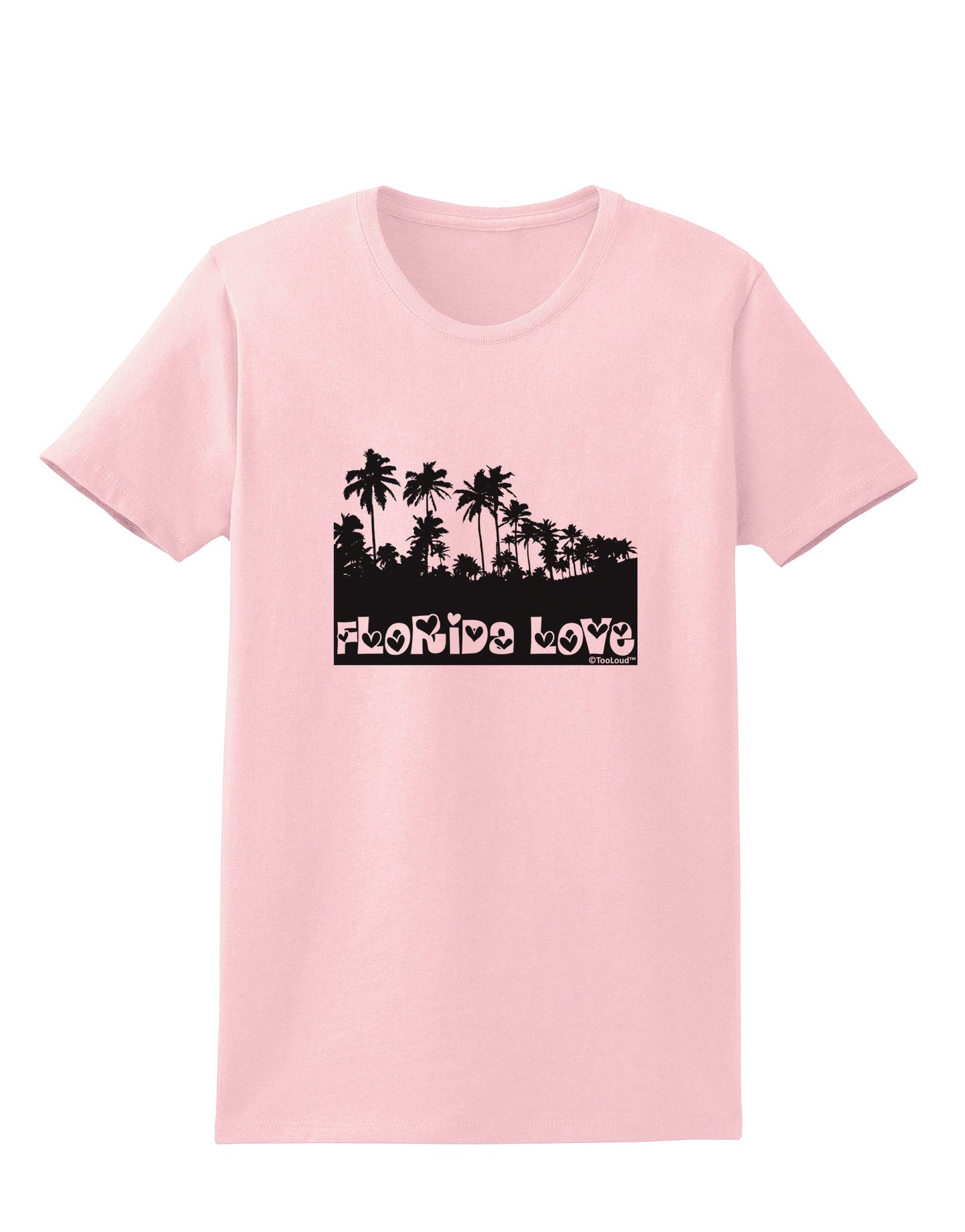 Florida Love - Palm Trees Cutout Design Womens T-Shirt by TooLoud-Womens T-Shirt-TooLoud-PalePink-X-Small-Davson Sales