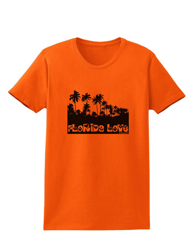 Florida Love - Palm Trees Cutout Design Womens T-Shirt by TooLoud-Womens T-Shirt-TooLoud-Orange-X-Small-Davson Sales