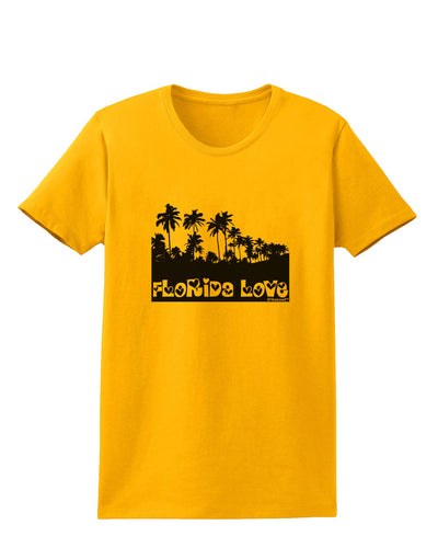 Florida Love - Palm Trees Cutout Design Womens T-Shirt by TooLoud-Womens T-Shirt-TooLoud-Gold-X-Small-Davson Sales