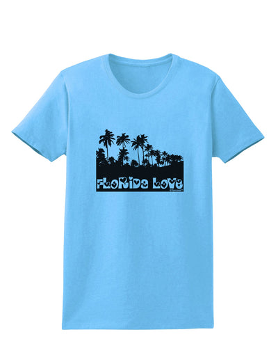 Florida Love - Palm Trees Cutout Design Womens T-Shirt by TooLoud-Womens T-Shirt-TooLoud-Aquatic-Blue-X-Small-Davson Sales