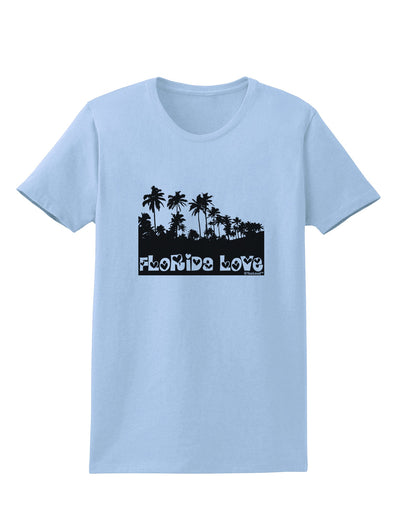 Florida Love - Palm Trees Cutout Design Womens T-Shirt by TooLoud-Womens T-Shirt-TooLoud-Light-Blue-X-Small-Davson Sales