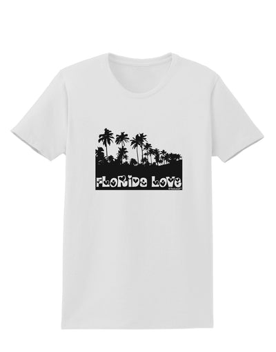 Florida Love - Palm Trees Cutout Design Womens T-Shirt by TooLoud-Womens T-Shirt-TooLoud-White-X-Small-Davson Sales