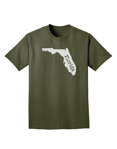 Florida - United States Shape Adult Dark T-Shirt by TooLoud-Mens T-Shirt-TooLoud-Military-Green-Small-Davson Sales