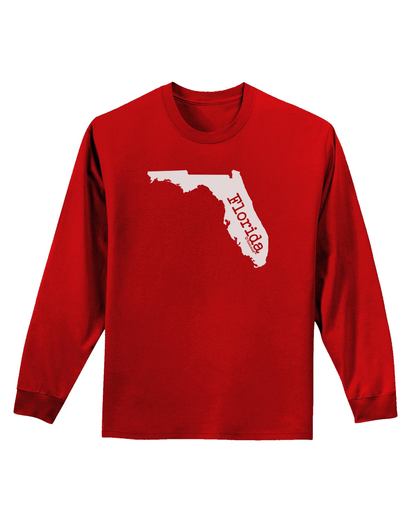 Florida - United States Shape Adult Long Sleeve Dark T-Shirt by TooLoud-TooLoud-Red-Small-Davson Sales