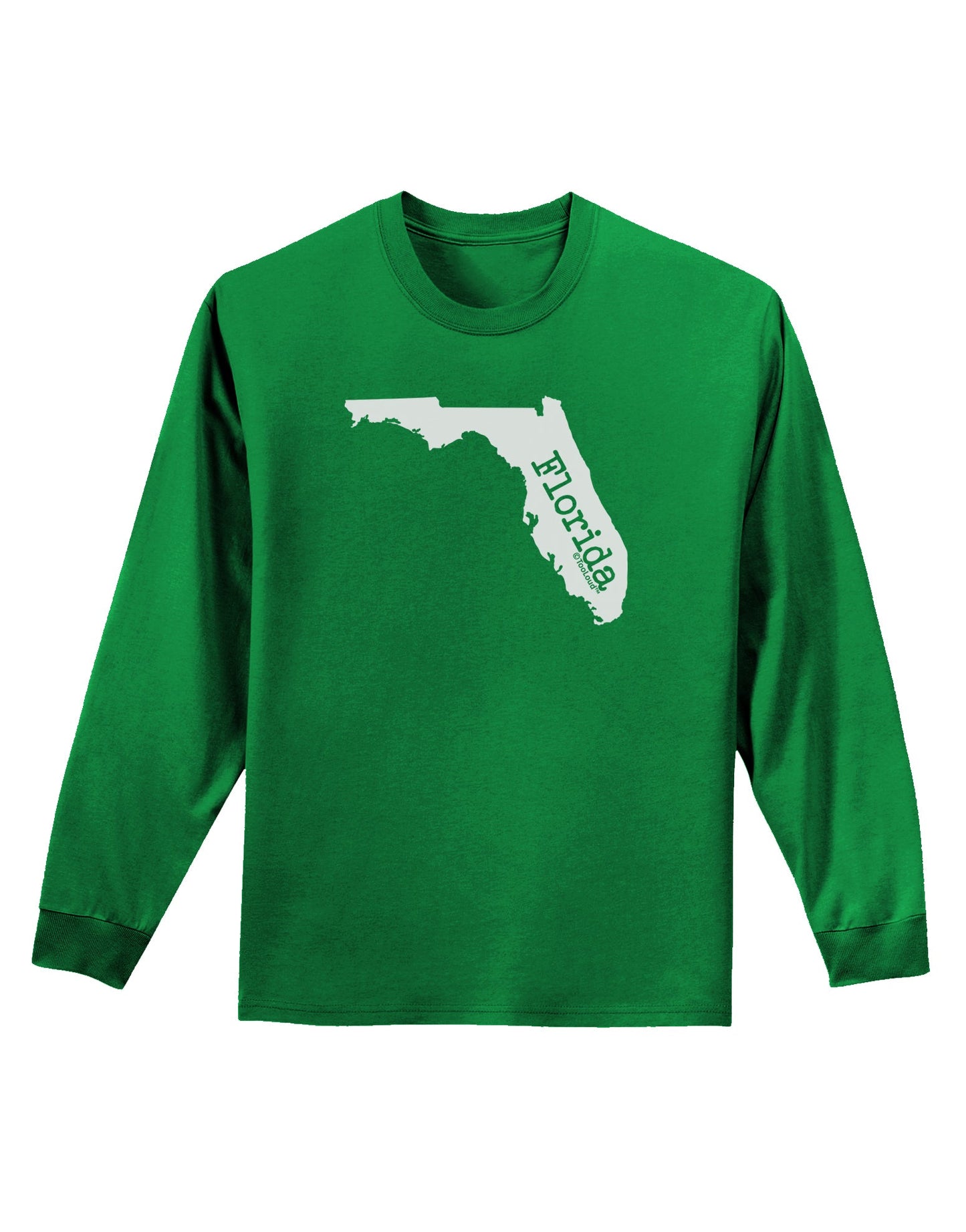 Florida - United States Shape Adult Long Sleeve Dark T-Shirt by TooLoud-TooLoud-Kelly-Green-Small-Davson Sales