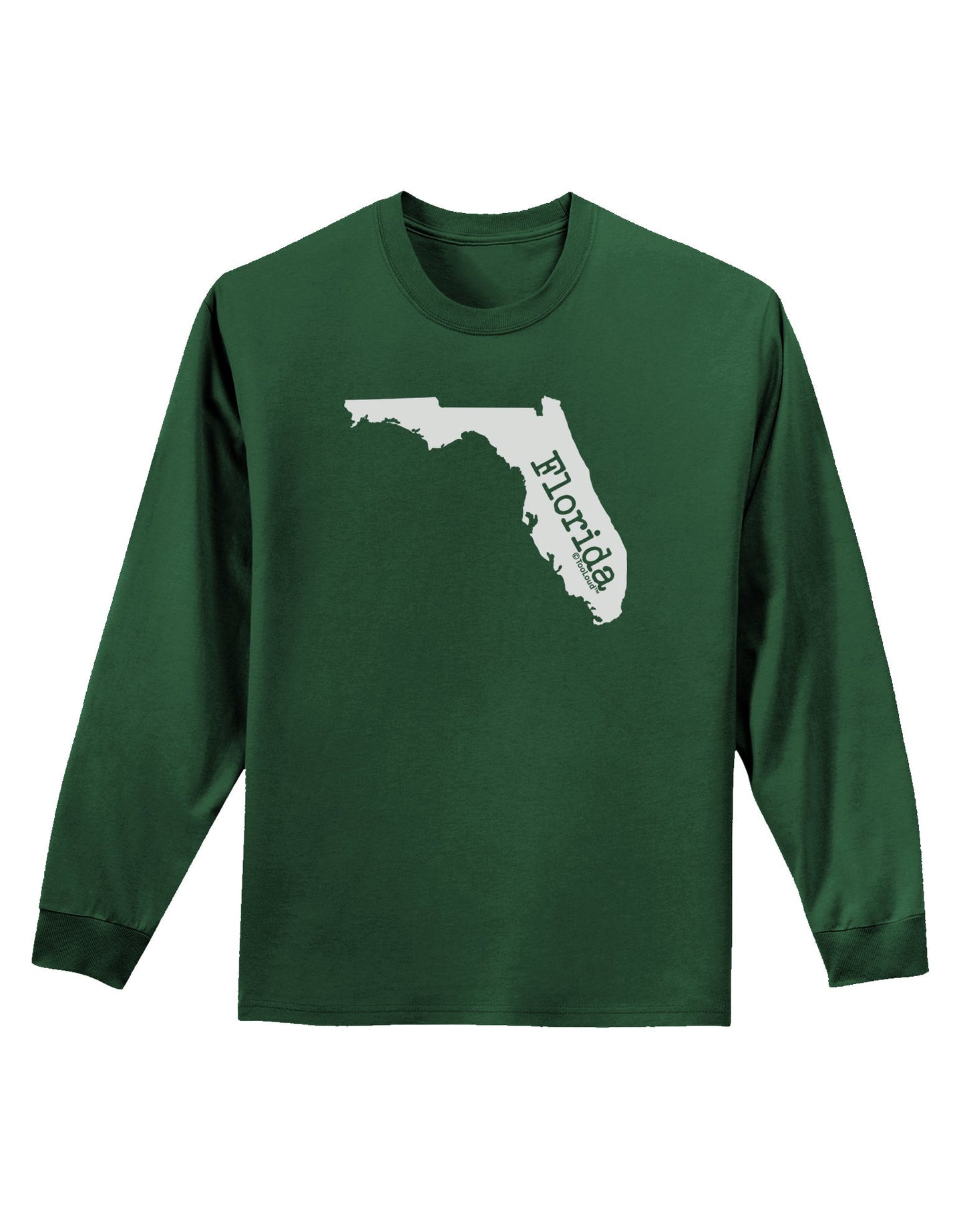 Florida - United States Shape Adult Long Sleeve Dark T-Shirt by TooLoud-TooLoud-Dark-Green-Small-Davson Sales
