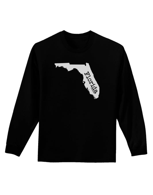 Florida - United States Shape Adult Long Sleeve Dark T-Shirt by TooLoud-TooLoud-Black-Small-Davson Sales