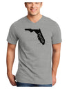 Florida - United States Shape Adult V-Neck T-shirt by TooLoud-Mens V-Neck T-Shirt-TooLoud-HeatherGray-Small-Davson Sales