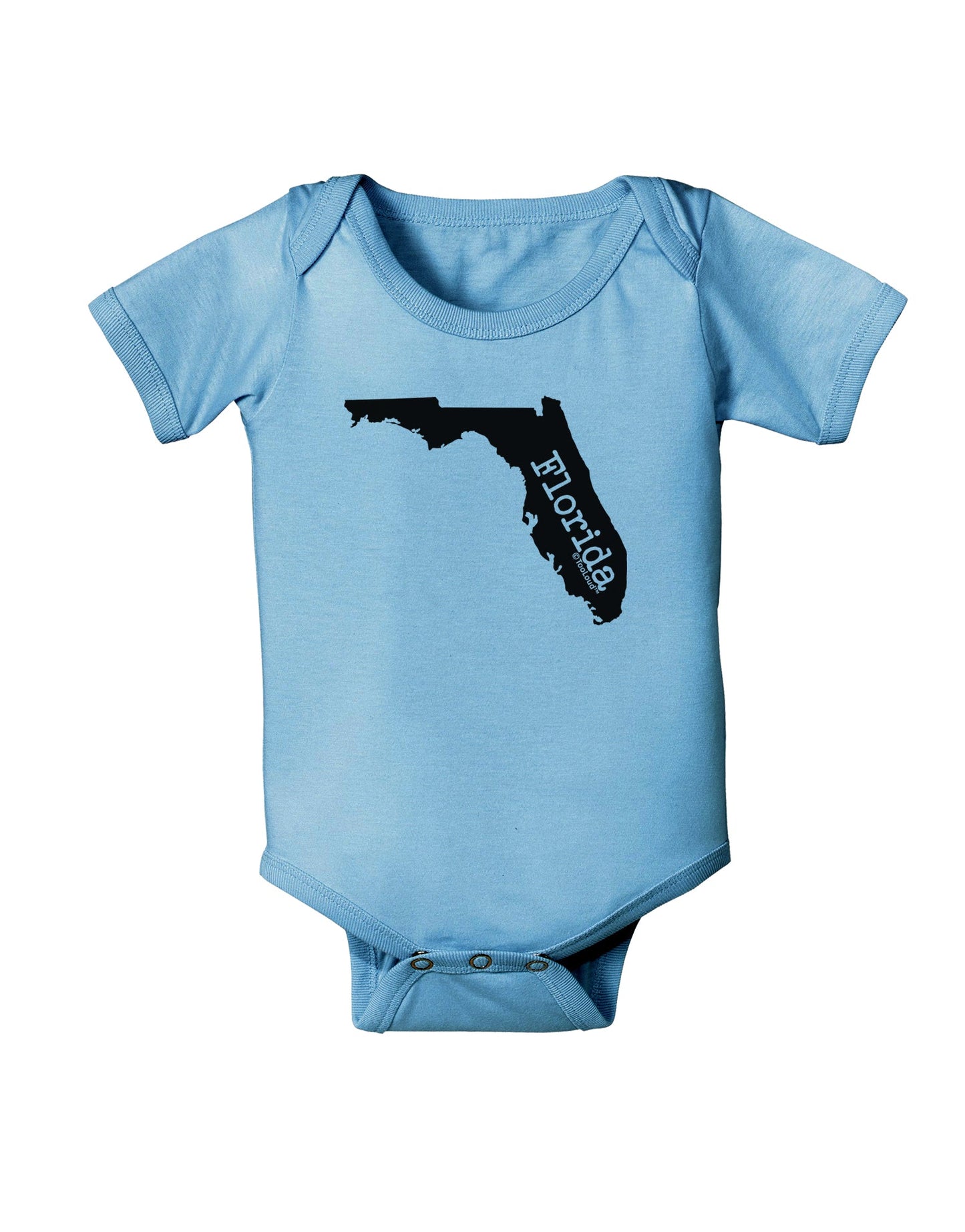 Florida - United States Shape Baby Romper Bodysuit by TooLoud-Baby Romper-TooLoud-Light-Blue-06-Months-Davson Sales
