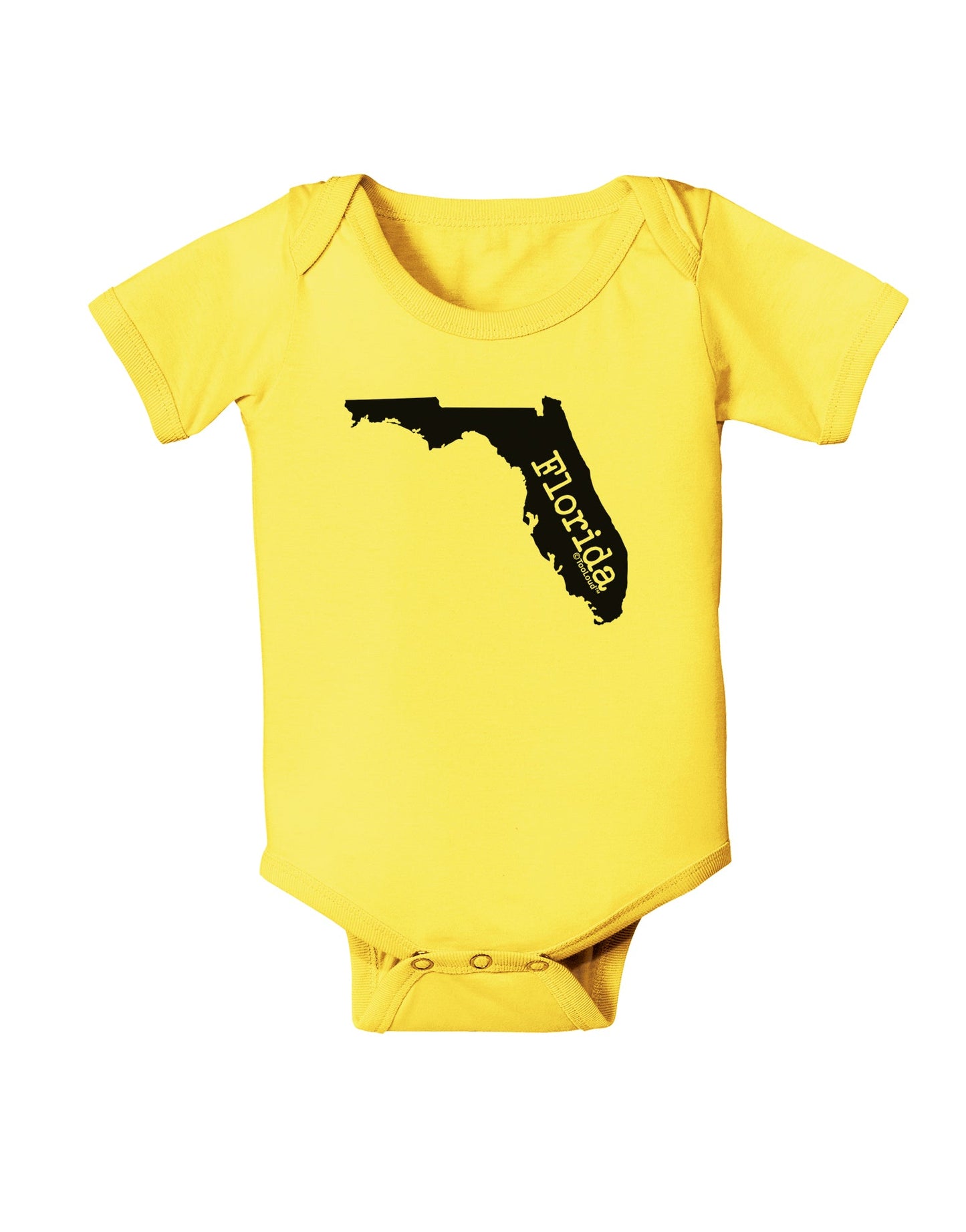 Florida - United States Shape Baby Romper Bodysuit by TooLoud-Baby Romper-TooLoud-Yellow-06-Months-Davson Sales