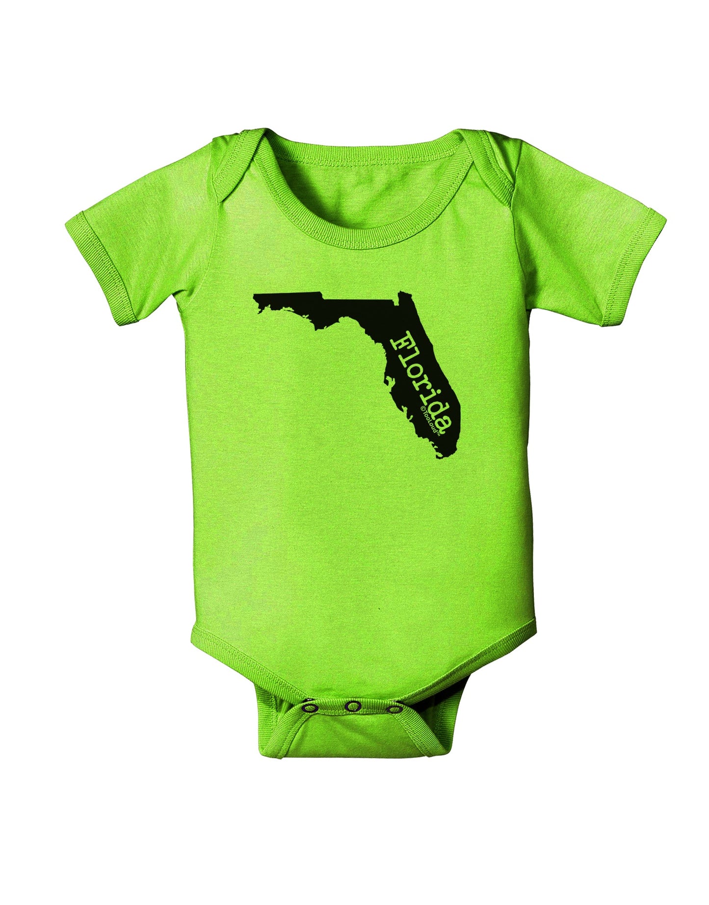 Florida - United States Shape Baby Romper Bodysuit by TooLoud-Baby Romper-TooLoud-Lime-Green-06-Months-Davson Sales