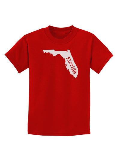 Florida - United States Shape Childrens Dark T-Shirt by TooLoud-Childrens T-Shirt-TooLoud-Red-X-Small-Davson Sales