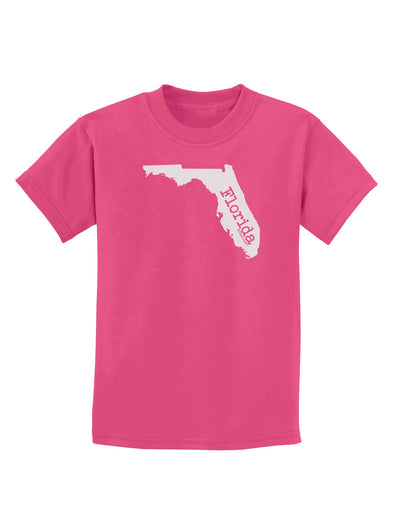 Florida - United States Shape Childrens Dark T-Shirt by TooLoud-Childrens T-Shirt-TooLoud-Sangria-X-Small-Davson Sales