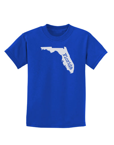 Florida - United States Shape Childrens Dark T-Shirt by TooLoud-Childrens T-Shirt-TooLoud-Royal-Blue-X-Small-Davson Sales