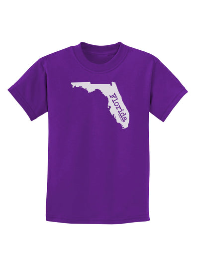 Florida - United States Shape Childrens Dark T-Shirt by TooLoud-Childrens T-Shirt-TooLoud-Purple-X-Small-Davson Sales