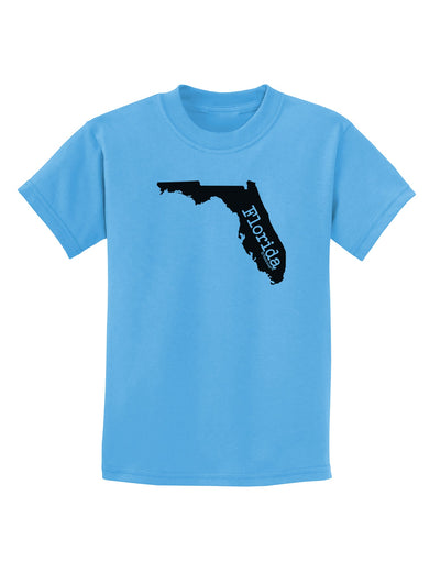 Florida - United States Shape Childrens T-Shirt by TooLoud-Childrens T-Shirt-TooLoud-Aquatic-Blue-X-Small-Davson Sales