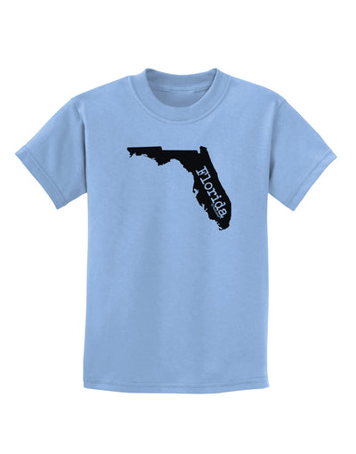 Florida - United States Shape Childrens T-Shirt by TooLoud-Childrens T-Shirt-TooLoud-Light-Blue-X-Small-Davson Sales