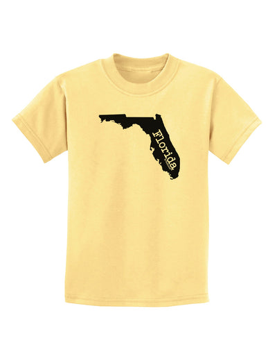 Florida - United States Shape Childrens T-Shirt by TooLoud-Childrens T-Shirt-TooLoud-Daffodil-Yellow-X-Small-Davson Sales