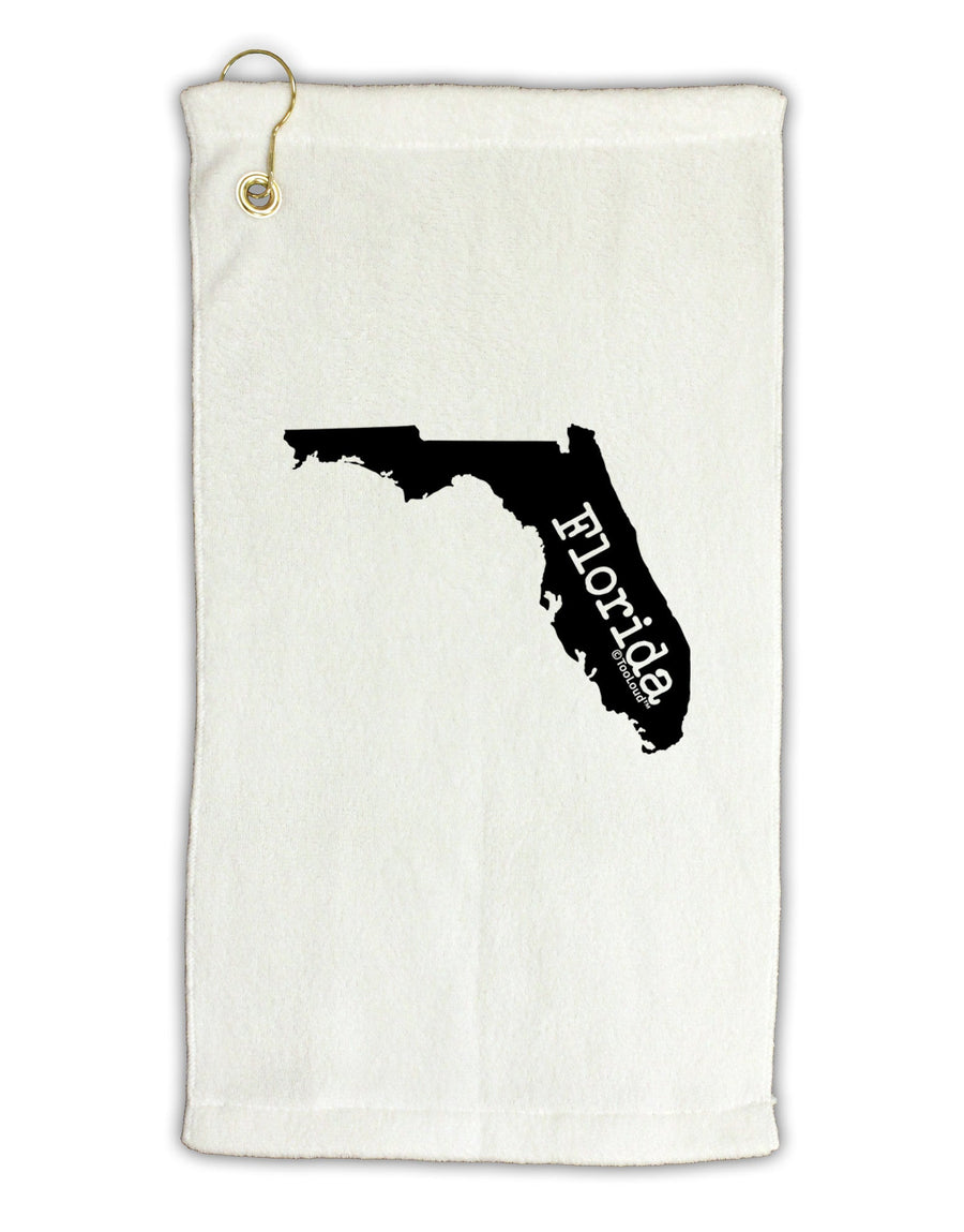 Florida - United States Shape Micro Terry Gromet Golf Towel 11&#x22;x19-Golf Towel-TooLoud-White-Davson Sales