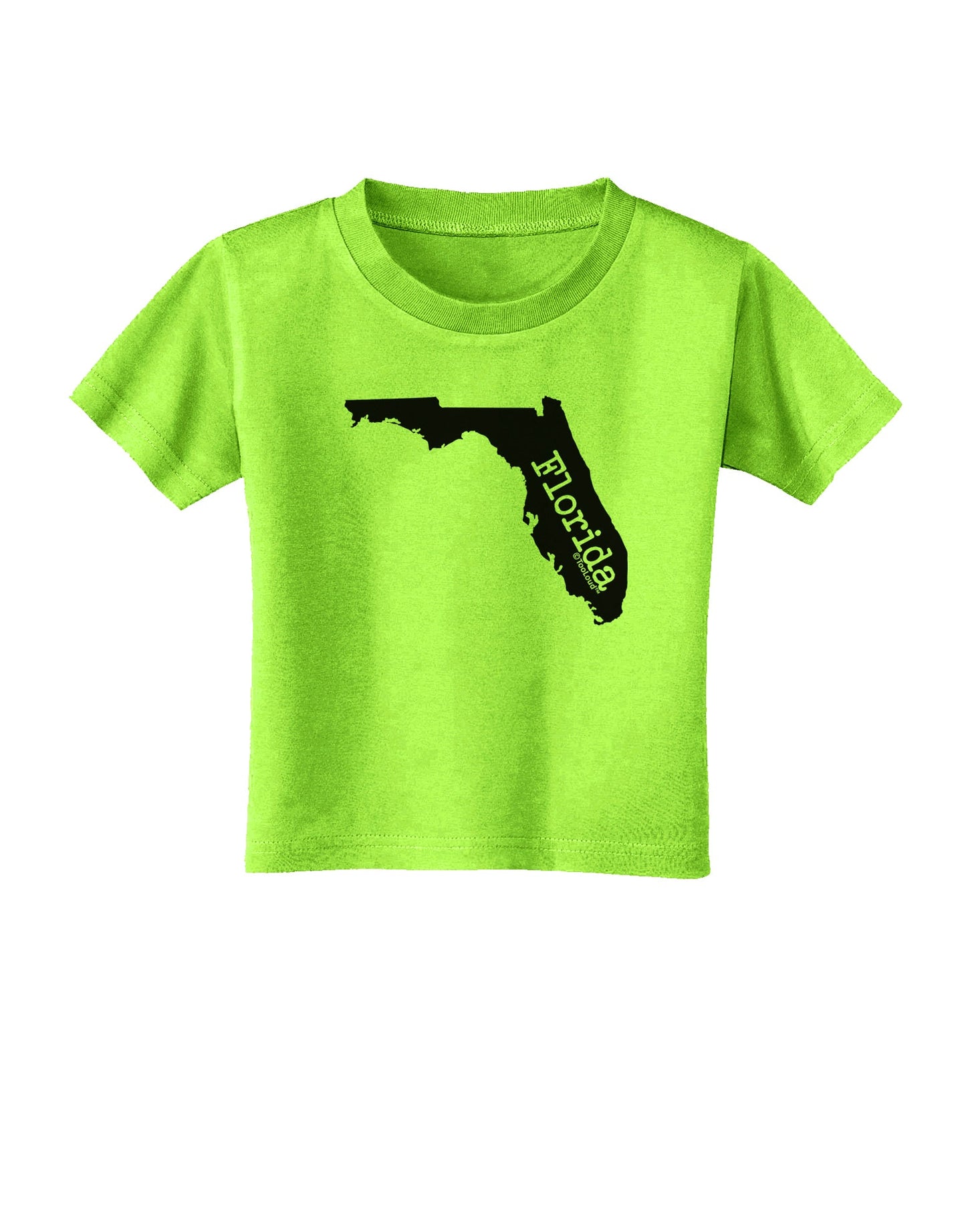 Florida - United States Shape Toddler T-Shirt by TooLoud-Toddler T-Shirt-TooLoud-Lime-Green-2T-Davson Sales