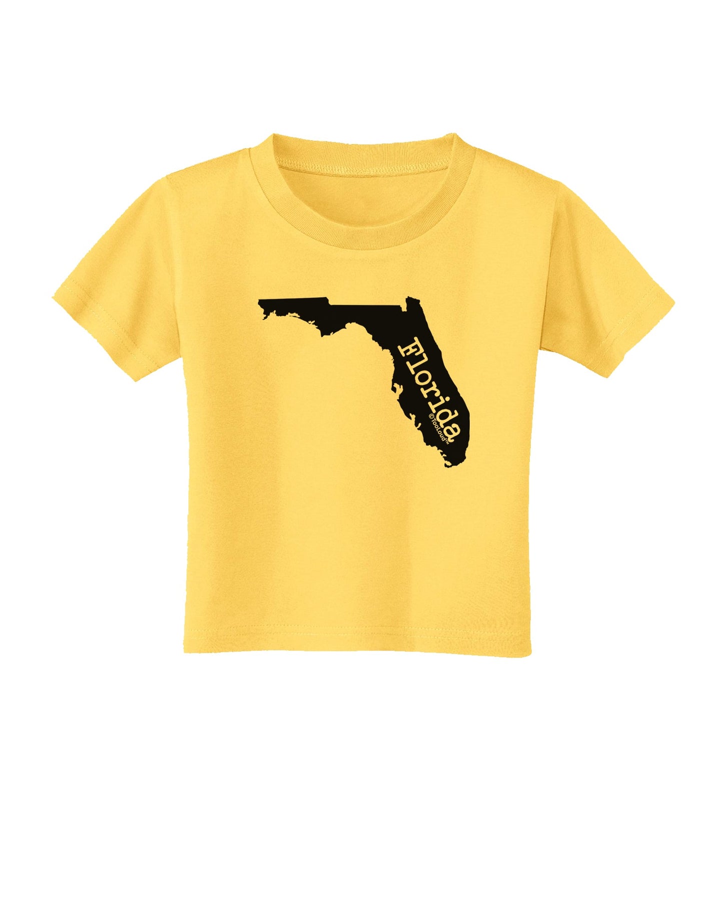 Florida - United States Shape Toddler T-Shirt by TooLoud-Toddler T-Shirt-TooLoud-Yellow-2T-Davson Sales