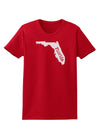 Florida - United States Shape Womens Dark T-Shirt by TooLoud-Womens T-Shirt-TooLoud-Red-X-Small-Davson Sales