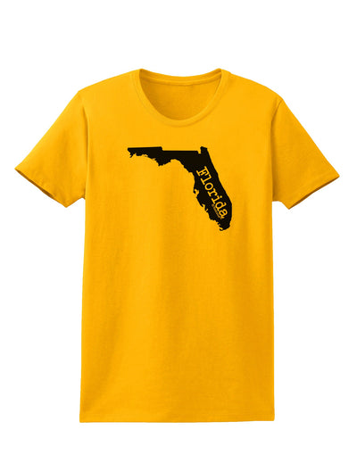 Florida - United States Shape Womens T-Shirt by TooLoud-Womens T-Shirt-TooLoud-Gold-X-Small-Davson Sales