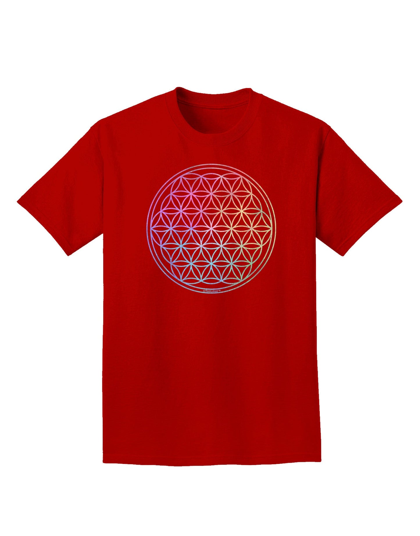 Flower of Life Circle Adult Dark T-Shirt-Mens T-Shirt-TooLoud-Red-Small-Davson Sales