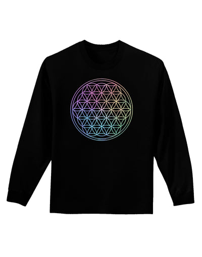 Flower of Life Circle Adult Long Sleeve Dark T-Shirt-TooLoud-Black-Small-Davson Sales