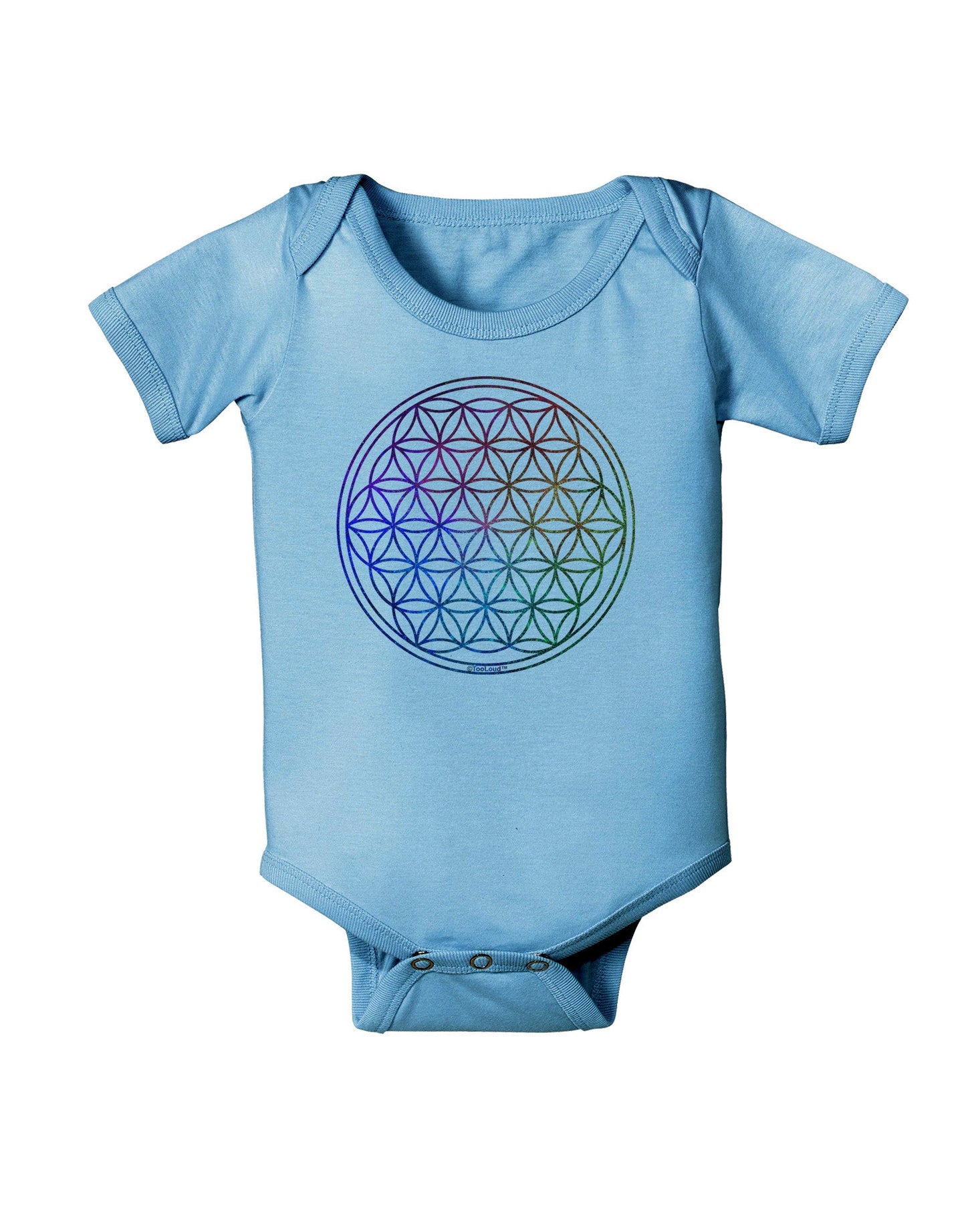 Flower of Life Circle Baby Romper Bodysuit-Baby Romper-TooLoud-LightBlue-06-Months-Davson Sales