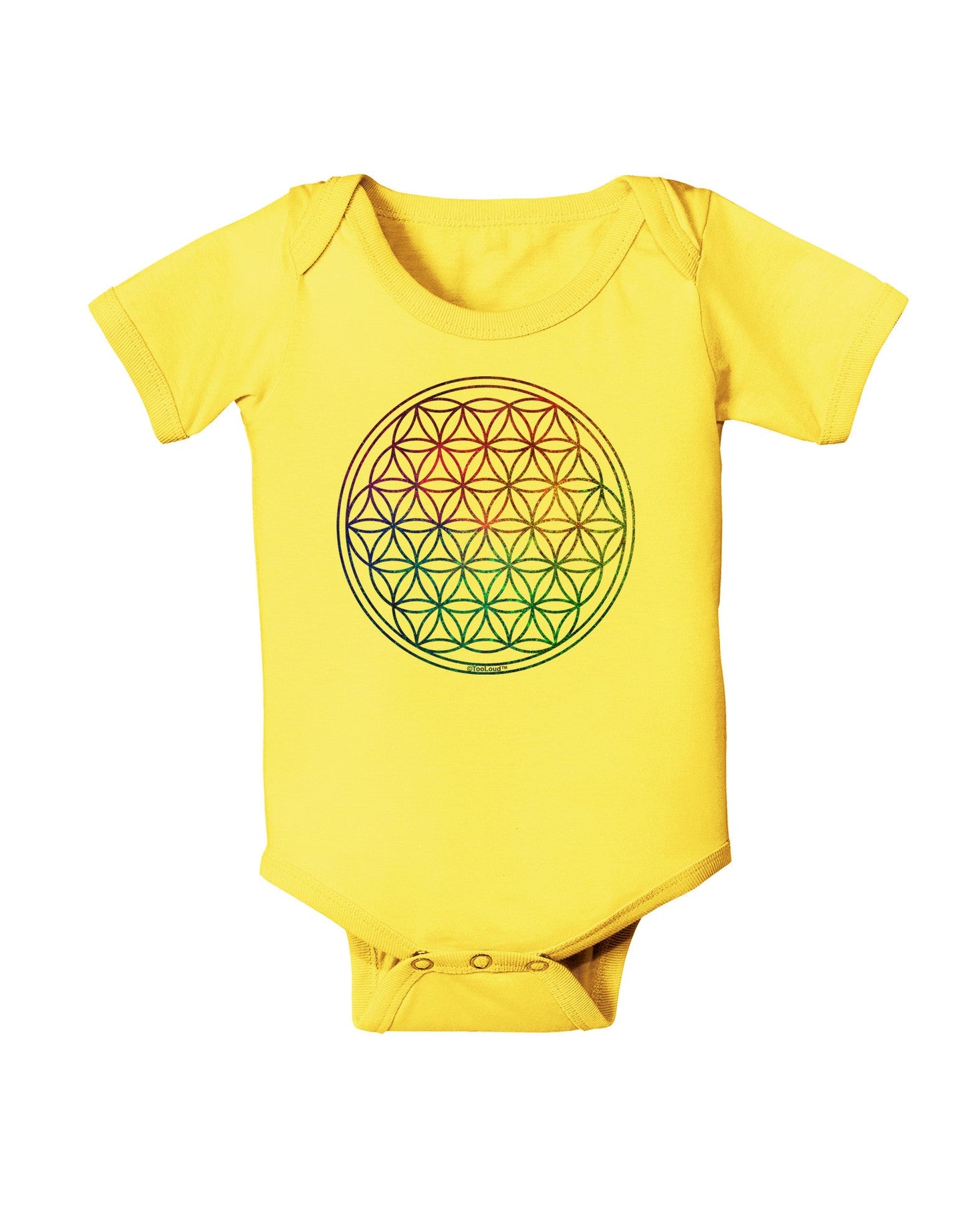 Flower of Life Circle Baby Romper Bodysuit-Baby Romper-TooLoud-Yellow-06-Months-Davson Sales