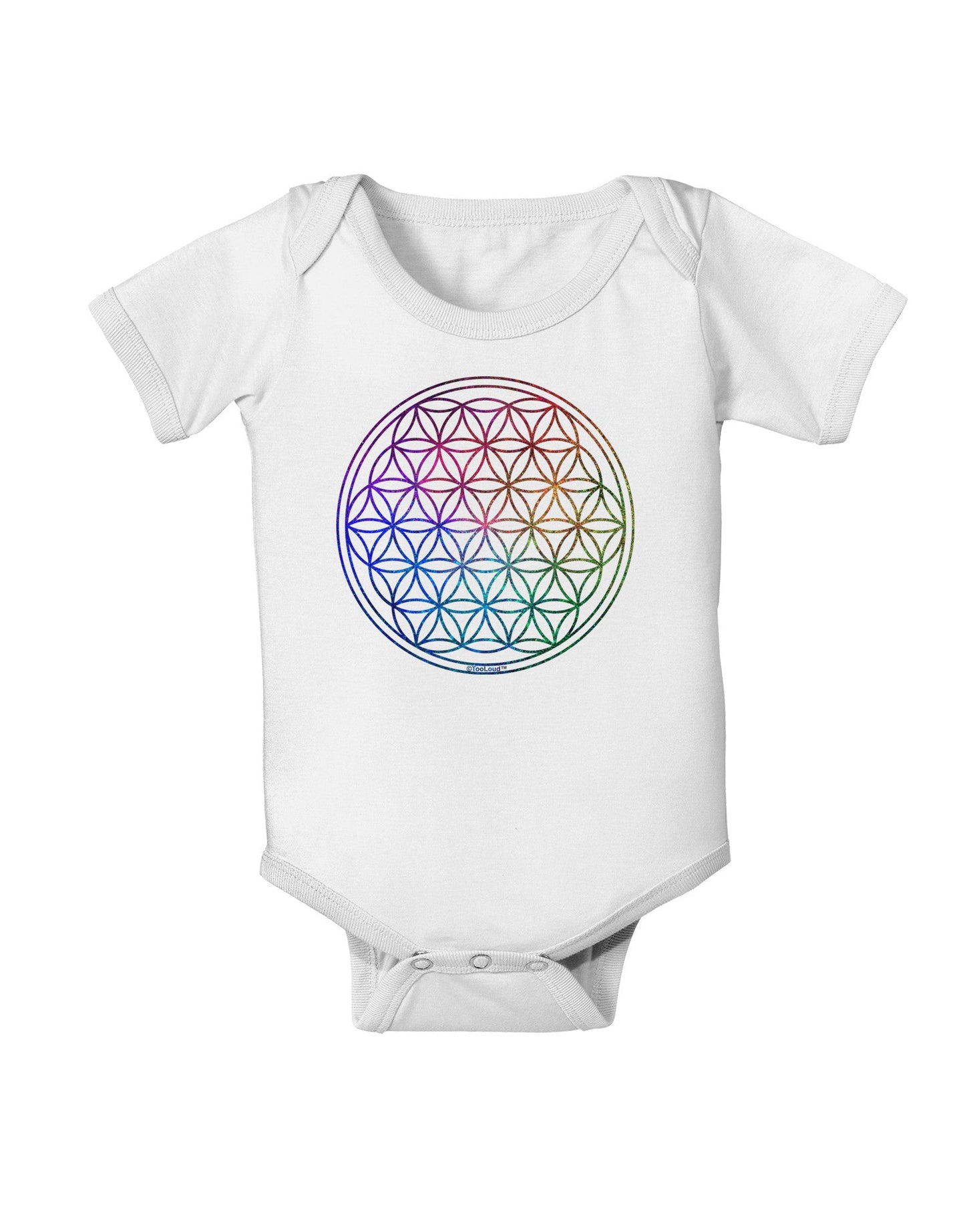 Flower of Life Circle Baby Romper Bodysuit-Baby Romper-TooLoud-White-06-Months-Davson Sales
