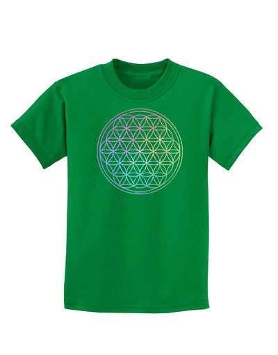 Flower of Life Circle Childrens Dark T-Shirt-Childrens T-Shirt-TooLoud-Kelly-Green-X-Small-Davson Sales